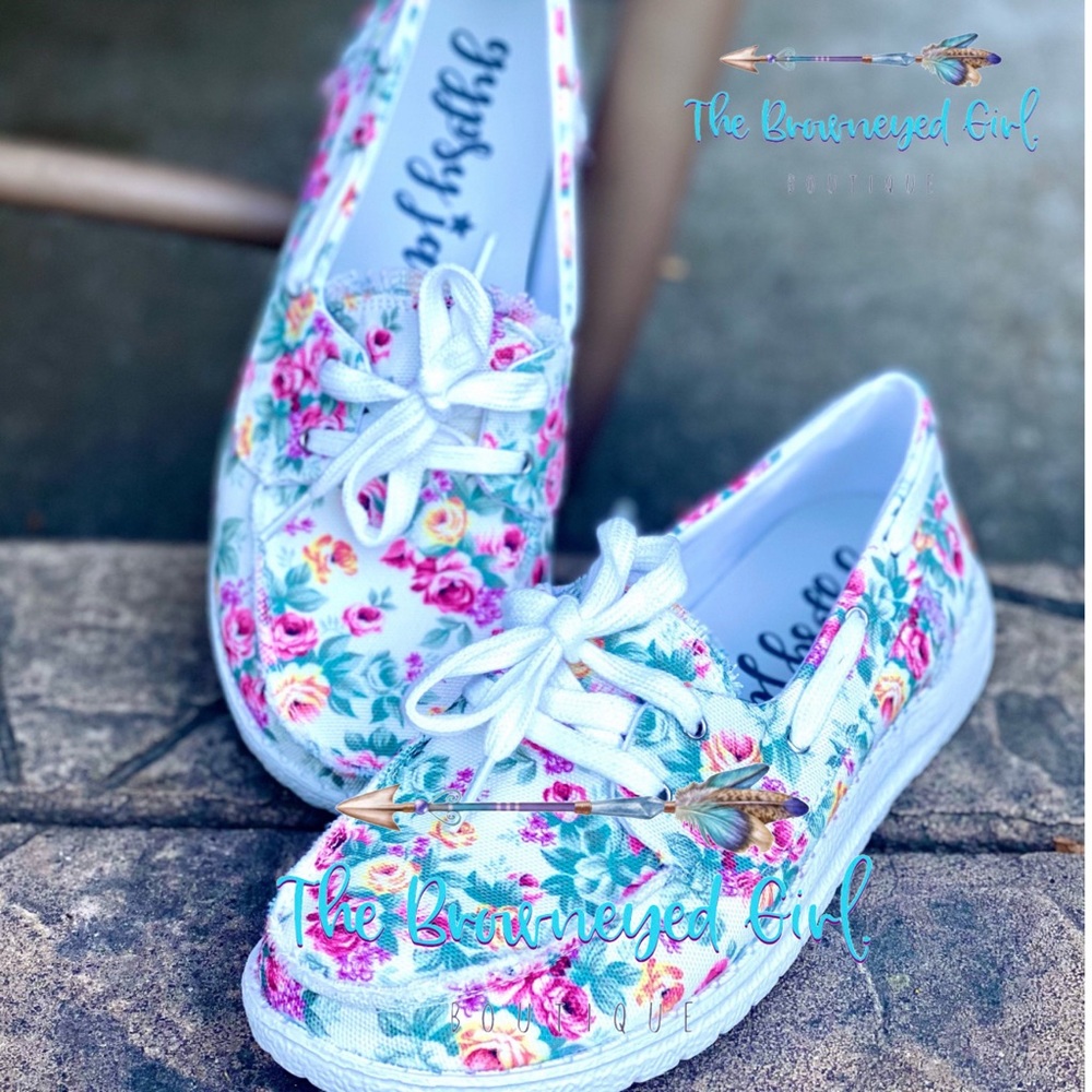 Floral Gypsy Jazz Slip On Sneakers